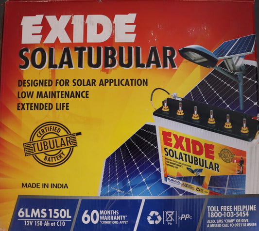 Exide C10 5years 6LMS 150Ah Tubular Battery